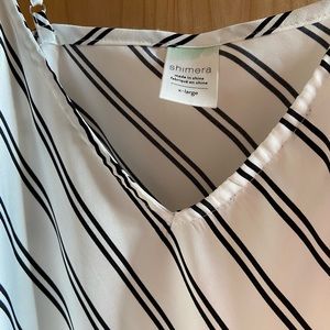 XL: Shimera White Camisole with Black Stripes, NWOT, in immaculate condition